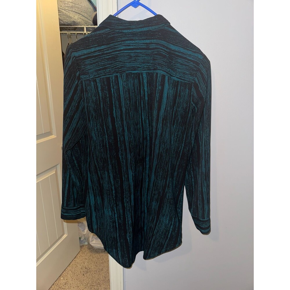 Rock & Republic shirt turquoise and black striped
